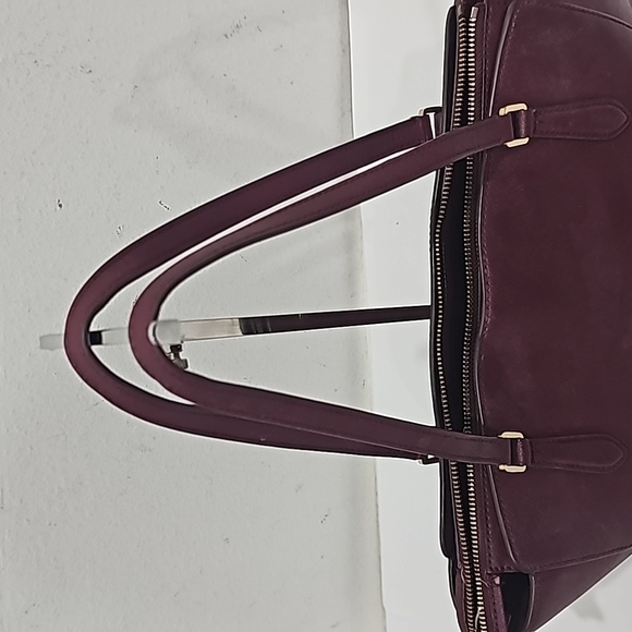 Tory Burch Emerson Micro Satchel Crossbody Shoulder Bag Burgundy Tote - Picture 15 of 16